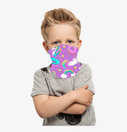 REAL SIC - unicorn - donuts - blue - protection - Neck - Gaiter- Balaclava - Magic - Scarf - Headband - Face - Mask - kids - teens (1)